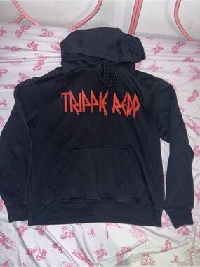 Trippie Redd Black Hoodie with Red Graphic Text
